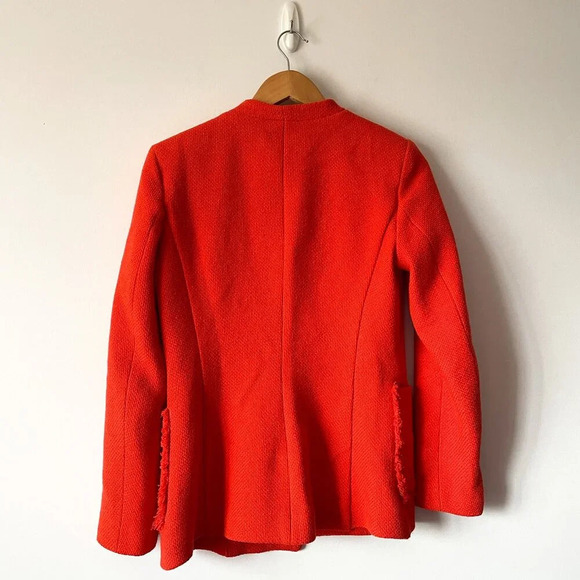 Zara Rhinestone  Jewel Button Blazer & Skirt Set Orange Size Medium Blogger Fav - Picture 12 of 16